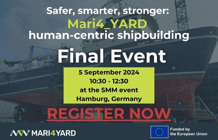 Inscripción abierta para el evento final del proyecto Mari4_YARD 'human-centric shipbuilding'